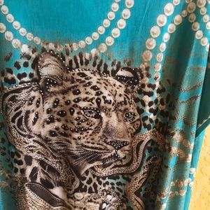 One Size fits all top Glittery Leopard Print